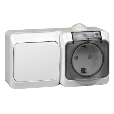Блок комбинированный (комбинация выключателя и розеток) BPA16-246B